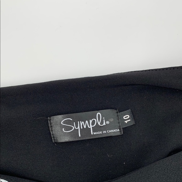 Sympli Cross hatch tunic blouse shirt top black white check chiffon floaty 10 M - Picture 6 of 6